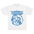 White t-shirt with blue graphic design featuring 'The Highwomen' text and the members of the The Highwomen image logo. 